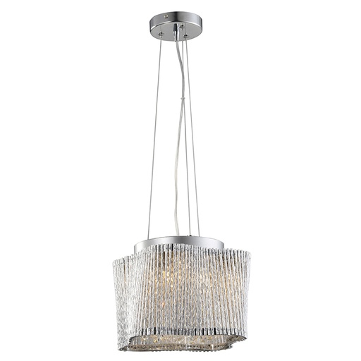 [191081 | NIC-3194P-3] Lamp. Colg. Aluminio+Cristal 31X21Cm 3Xg9