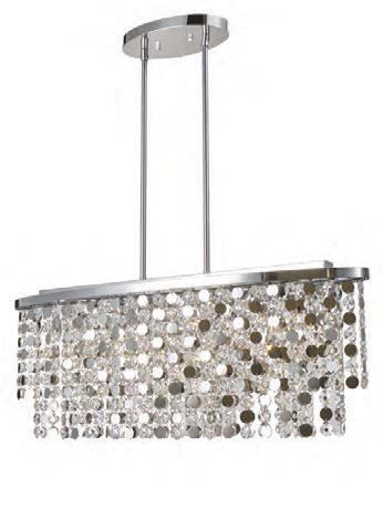 [191098 | NC3238P-8CR] Lamp. Colg. Sn 8L G9 Redonda Metal/Vidrio D40Cm
