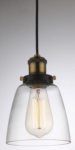 [191101 | NIC-6114P-1B] Lamp. Colg. Vidrio Rust 1L E27 16X18Cm