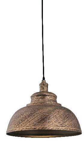 [200019 | DT1508S MBK+SGAB] Lamp. Colg. 1L E27 T/Camp. Metal Bronce Vintage+Negro (D290xH220)mm