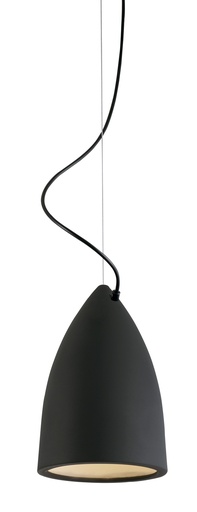 [200118 | LT7737 MBK] Lamp. Colg. 1L E27 Alum. Negro+Blanco (200X300Mm)