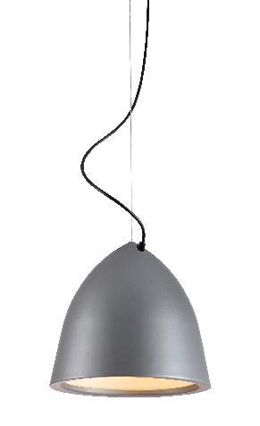 [200120 | LT7837 GK B6] Lamp. Colg. 1L E27 Alum. 20X30Cm Gris+Blanco