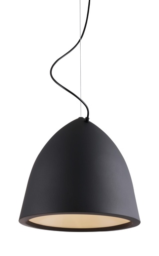 [200121 | LT7838 MBK] Lamp. Colg. 1L E27 Alum. T/Campana Negro+Blanco (330X300Mm)