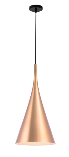 [200126 | LT7736 CP B6] Lamp. Colg. 1L E27 Alum. 27X58Cm Cooper+Blanco