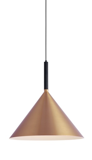 [200130 | LT7901L CP B6] Lamp. Colg. 1L E27 Alum. Cooper+Blanco (500X550Mm)
