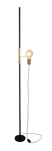 [201009 | 883662.28] Lamp. Pie 1L E27 Alargada L170X18Cm Negro+Dorado
