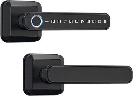 [250150 | H2 tamaño1] Cerradura Intelig. Wifi Tarjeta/Huella/Clave/Llave 65X15Mm Negro