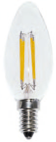 [430196 | E14-C35-4W-AMBAR] Foco Led T/Vela C35 E14 4W 3.5K Ambar 110-130V (D35Mm)