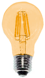 [430251 | E27-A60-8W-AMB-DIM] Foco Led A60 E27 8W 3K Ambar Dimerizable 110-130V (D60Mm)
