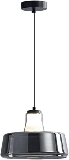[180173 | KZ-BW-2023-A] Lamp. Colg. Led Vidrio Fume 5W 3K (190X160Mm)