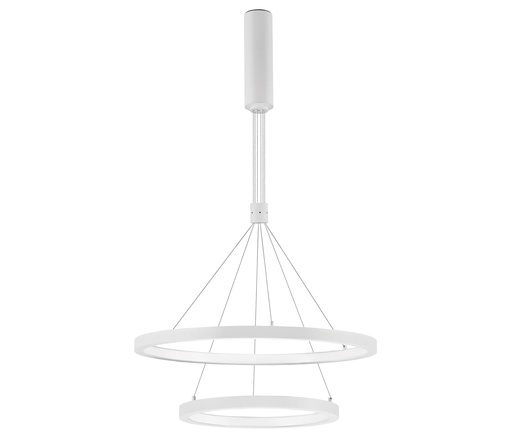 [183452 | LLU-L2117-S6+4-WH] Lamp. Colg. Led Aros Blanco 2L Luz Int. 60W 3Cct 3K/4K/6K 100-240V (D600Xd400X1500Mm)