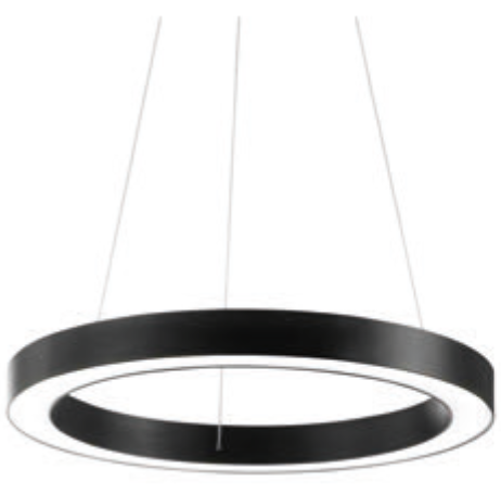 [182323 | **182315**] Lamp. Colg. Led 1L Aro Negro 48W 4K 100-240V (D600X80Mm)