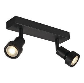 [032323] Spot Techo 2L Gu10 Aluminio Negro (200X80X25Mm)