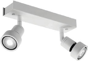 [032322] Spot Techo 2L Gu10 Aluminio Blanco Mate (200X80X25X140Mm)