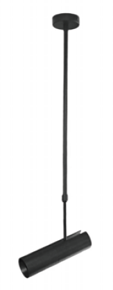 [032330 | TS209-64] Spot Largo 1L Gu10 Ajust. Alum. Negro (D55X220Mm) Ip20