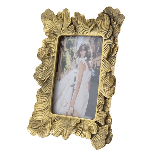 [151324 | HP76279-GOLD] PORTA RETRATO DE RESINA DORADO CLASICO