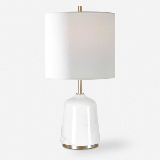 [025081 | 28332-1] LAMP. MESA DE CERAMICA BLANCA