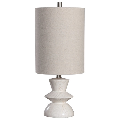 [025082 | 28422-1] LAMP. MESA DE MADERA COLOR MARFIL
