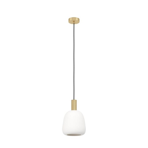 [195001 | 900305] LAMP. COLG. 1L E27 MANZANARES DORADO+VIDRIO OPAL (1100X225MM)