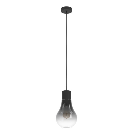 [195005 | 43129] LAMP. COLG. 1L E27 CHASELY VIDRIO T/BOMBILLO NEGRO (1100X200MM)