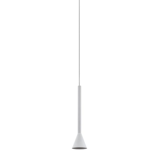 [195015 | 99754] LAMP. COLG. 1L GU10 TB P/RIEL CONICA ALUMINIO BLANCO (1100X85MM)