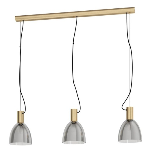 [195055 | 99314] LAMP. COLG. 3L E27 LEBALIO COPA SMOKE+METAL DORADO (1100X195MM)