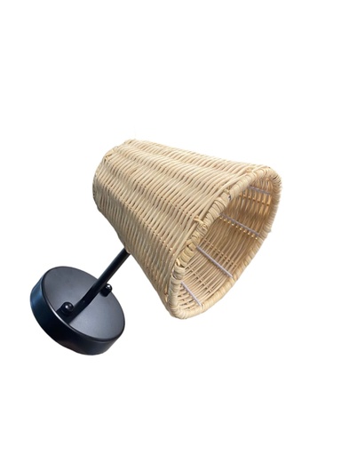 [180245 | 711080] Lamp. Pared 1L E27 Metal Negro+Campana Tejida (180x300mm)