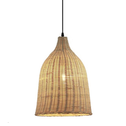 [200047 | F2309346-30] Lamp. Colg. 1L E27 T/Campana Rattan Natural (D300xH400)mm