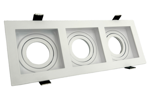 [010166 | 137-3A16 BL] O.b. 3L GU10 Movil Rect. Alum. Blanco (270x100xH40)mm