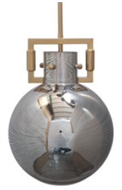 [184072 | 811220] Lamp. Colg. 1L E27 Red. Metal Dorado+Vidrio Fume D250mm